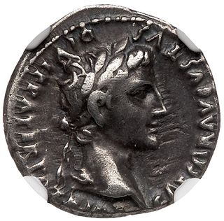 Augustus, 27 BC-14 AD. Silver Denarius (3.71 g). Mint of Lugdunum