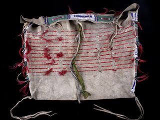 Sioux Beaded & Quilled Tipi Possible Bag c. 1870