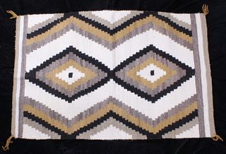Navajo Crystal Eye Dazzler Wool Trading Post Rug