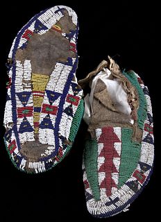 Gros Ventre Fully Beaded Moccasins c. 1870-80
