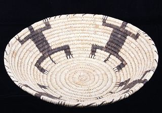 Papago Native American Hand Woven Coil Basket