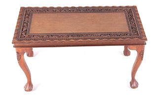 Chippendale Style Carved Wood Coffee Table c 1900-