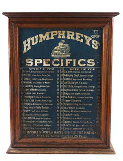 Humphreys Specifics Tin Front Veterinary Cabinet