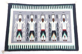 Navajo Yei Pictorial Fine Wool Tight Weave Rug