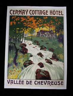 1920 J. Gabriel Cernay Cottage Hotel Linen Poster