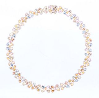 Luxury Fancy Colored Sapphire & Diamond Necklace