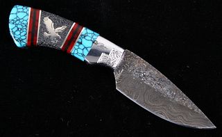 Navajo David Yellowhorse Turquoise Eagle Knife