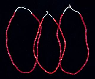 Hudson Bay Red White Heart Trade Bead Necklaces