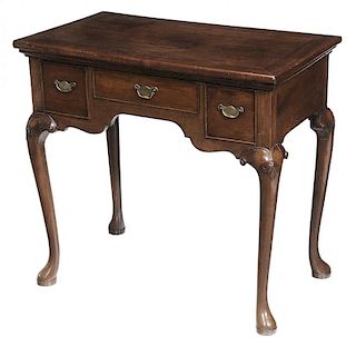 Queen Anne Carved Mahogany Lowboy