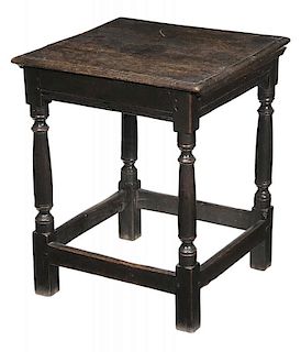 Rare Early English Oak Lift-Top Box