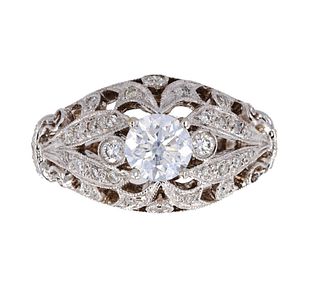 Art Deco European 1.27 ct. Diamond 18K Gold Ring