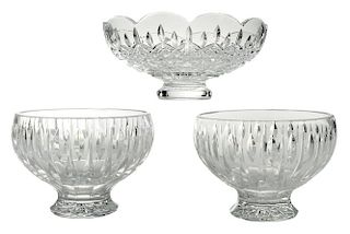 Three Waterford Crystal Center Bowls