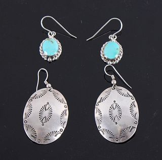 Navajo Sterling Silver & Turquoise Earrings