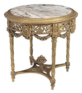 Louis XVI Style Carved, Gilt Wood and