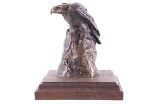 1988 Bob Scriver Eagle Sketch Bronze Sculpture