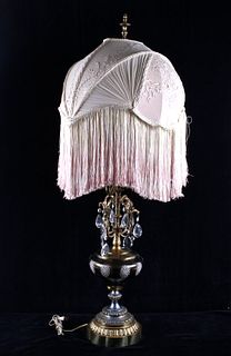 Ornate Victorian Table Lamp with Decorative Shade