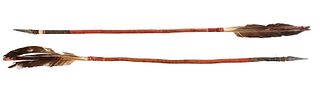 Sioux Polychrome Painted Metal Tip Arrows 1890-