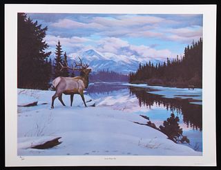 "Swan River Elk" Limited Edition Print By Sprunger