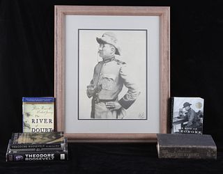 Early Theodore Roosevelt Signed Print & Literature