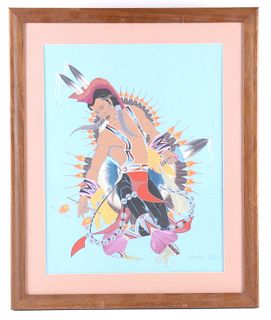 Original Kiowa Artist Blackbear Bosin Painting