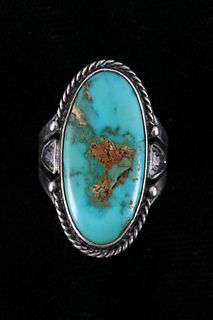 Navajo Fred Peshlakai Silver Turquoise Ring