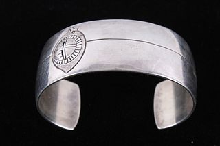Marked Hopi Engraved Sterling Silver Bracelet