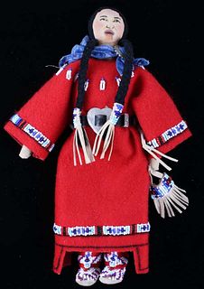 Sioux Beaded Hide and Trade Clothe Doll