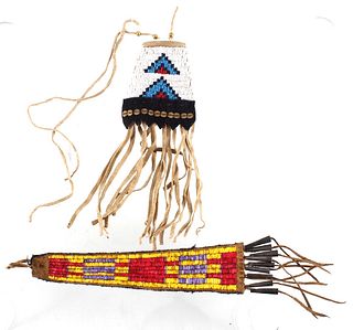 Sioux & Chippewa Beaded & Quilled Tomahawk Drops