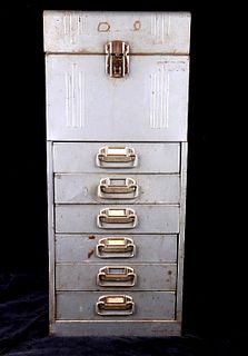 Early Butte Montana Mining Machinist Metal Cabinet