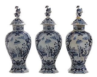 Three Tin-Glazed Ceramic Delft