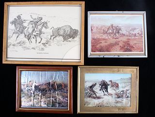 Charles M. Russell Framed Western Print Collection