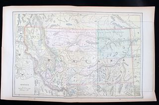 1880's Hand Tinted Northwest Indian Tribe Map