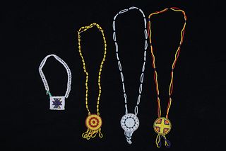 Collection of Plains Indians Beaded Medallions