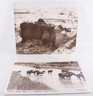 Two Large L.A. Huffman Photos C. 1882 & 1904