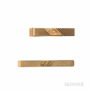 Two Tiffany & Co. 14kt Gold Tie Bars