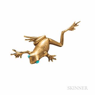 14kt Gold Frog Brooch