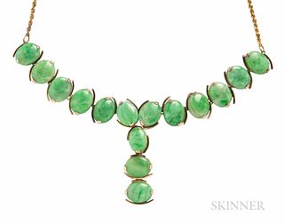 14kt Gold and Jade Necklace
