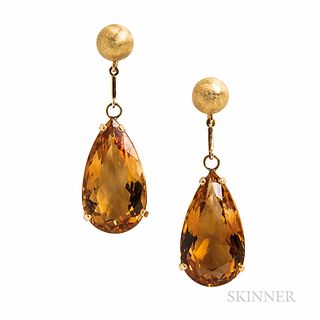 Gold and Citrine Earrings