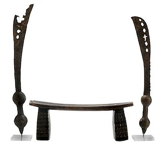 Finely Crafted Carved Wood Headrest,
