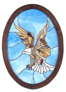 Stained Glass Window Style Bald Eagle Art