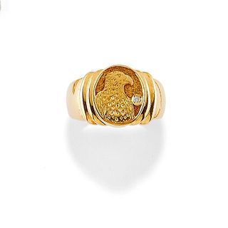 DAMIANI - A 18K yellow gold and diamond ring, Damiani