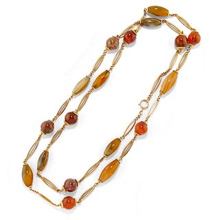 A low-carat gold and gemstone necklace