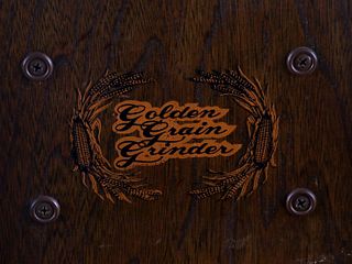 Oak Box Vintage Golden Grain Grinder