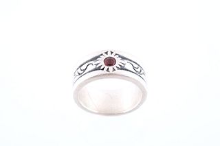 Navajo Sterling Silver & Garnet Ring