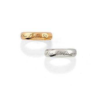 Dodo - Two 9K rose gold and silver rings, Dodo