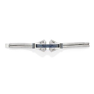 Chaumet - A platinum, diamond and sapphire bracelet, Chaumet
