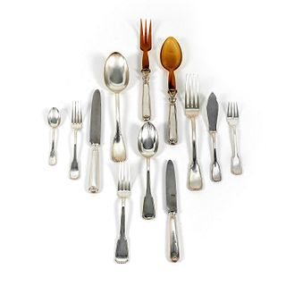 Three silver cutlery services (partly illustrated)
