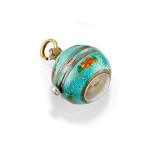A metal and enamel pendant-watch, defects