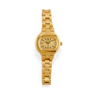 Bulova - A 18K yellow gold and steel lady's wristwatch, Bulova, with box and warranty