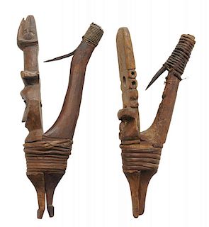 Two Carved Northwest Coast Wooden